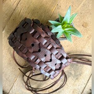 VTG braided cowhide leather wrap belt